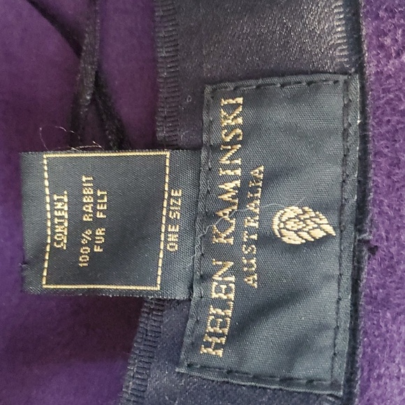 Helen Kaminski Australia Hat OS Purple Rabbit Fur Felt Cloche Hat Adjustable - Picture 5 of 13